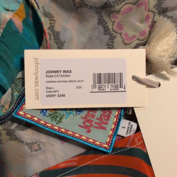 NEW Johnny Was Cherika Natania Dress Large Mixed Floral Print Boho Patchwork NWT - Picture 6 of 9
